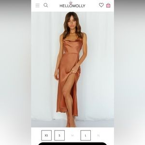 Hello Molly, midi dress, rust, size small